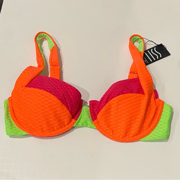 🆕 REVOLVE ✨ Bikini top hot pink neon green lime - Picture 2 of 6